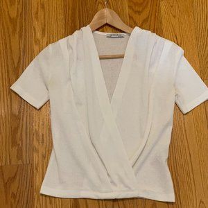 Zara White Wrap Blouse